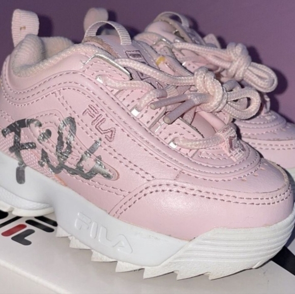 Fila Other - Infant Fila Disruptor 2 Script Pink/White Tennis Shoes Size 4